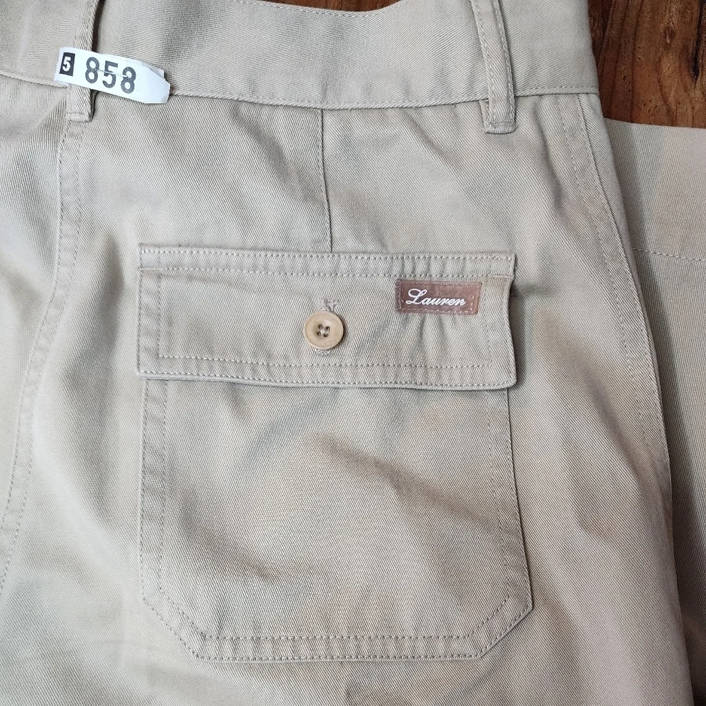 Ralph Lauren Tan Crop Wide Leg Cotton Pant Size‎ 6P